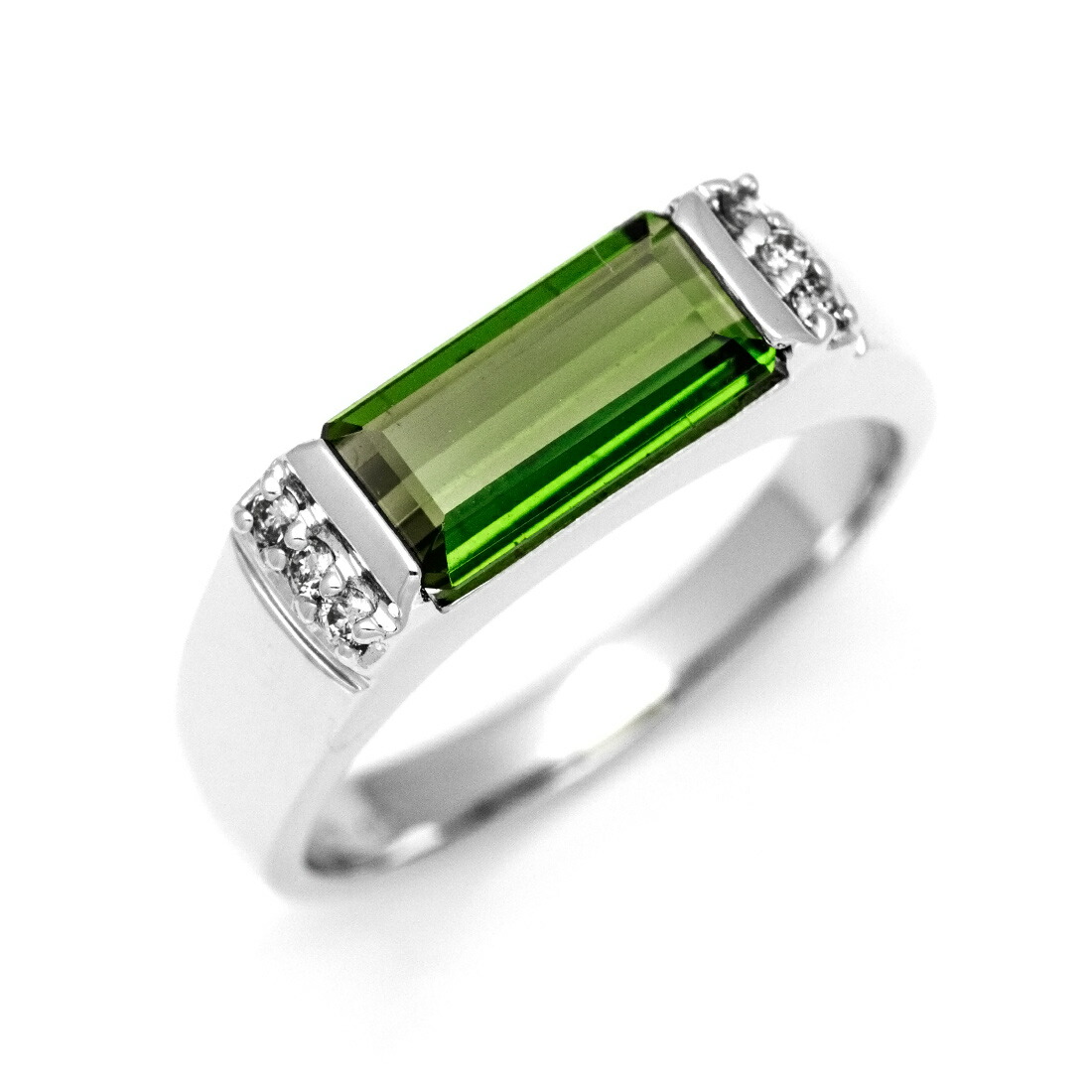 楽天市場】K18 18金 リング グリーントルマリンリング 4.0mm×6.0mm