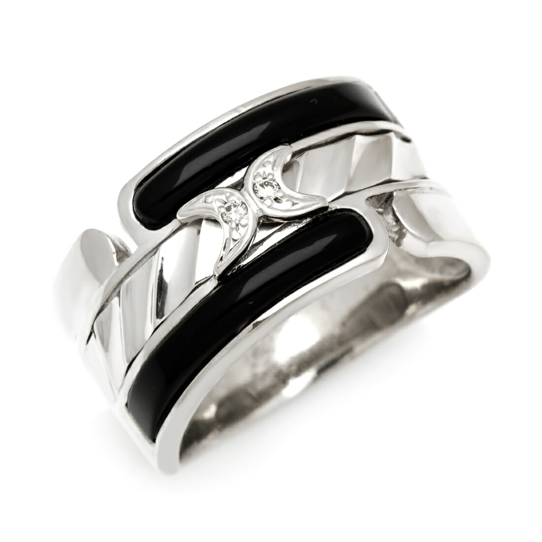 楽天市場】K18WG オニキス ダイヤモンド リング指輪 リング 18金