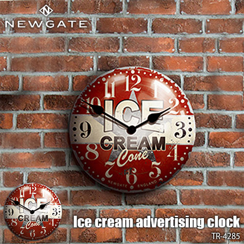 珍しい Newgate ニューゲート Ice Advertising Clock アイスクリームアドバタイジングクロック Tr 4285 掛け時計 クロック アナログ 直径50cm 電池式 イギリスブランド レトロ アンティーク 上質で快適 Bricklanebrasserie Com