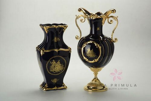 イタリア製 軍事基地 Romeo ＆Juliet｜Ceramiche BrunoBase Blue Gold 花立て 古典派音楽 今めかしい 古典的 雅びやか 差し上げ物相応う 貨物輸送無料 ｜CB-906BL-9427BL
