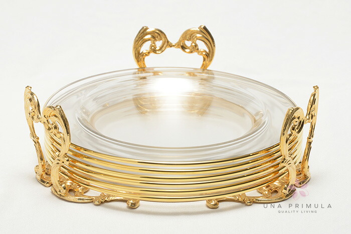 イタリア製 ディッシュホルダー (デザート皿6枚セット) クリアー｜Dish holder(Set of 6 dessert dishes) / Clear｜CA-GG10732G