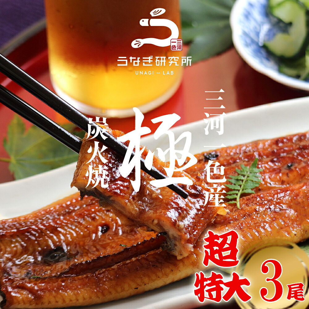 【母の日早割!! 最大10%OFFクーポン!!】うなぎ 蒲焼き【超特大(180～190g)】3尾 国産 三河一色産 炭火手焼き 蒲焼 長焼き タレ付 お取り寄せ 土用の丑 お中元 お歳暮 母の日 父の日 お祝い プレゼント 個包装 真空パック 蒲焼き k