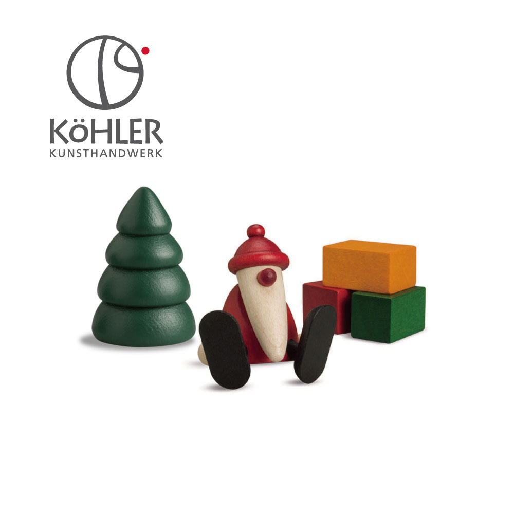 ドイツ製 木製 Kohler クリスマス オーナメント 置物 飾り サンタ 北欧 おしゃれ サンタ3点セット インテリア