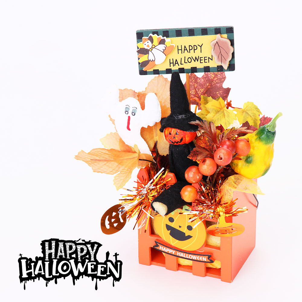 市場 ハロウィンボックス 手作り オブジェ ゴースト ウッド ハロウィン ディスプレイ ボックス ハロウィーン 置物 装飾 飾り