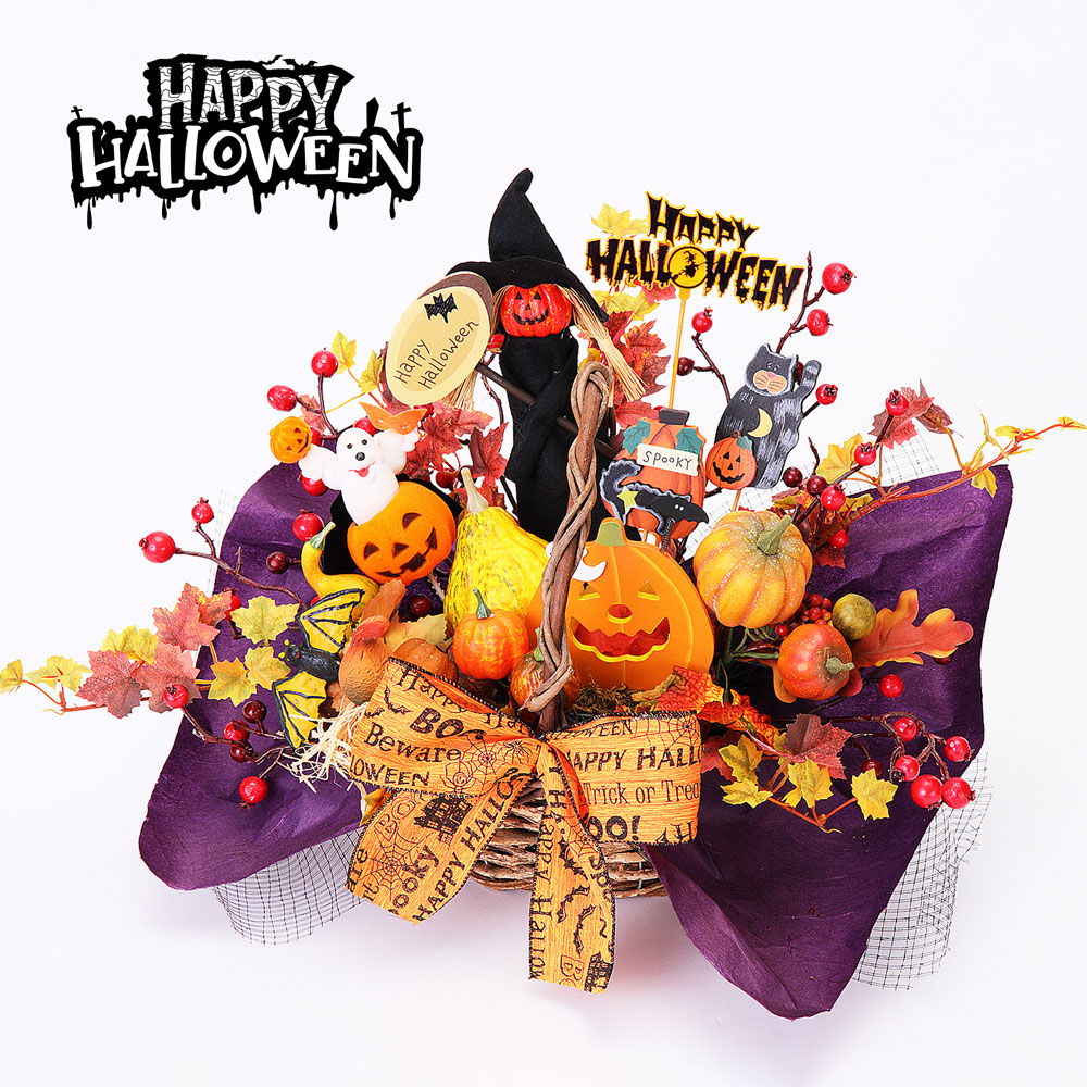 ハロウィンをおうちに飾ろう ハロウィンバスケット 秋 手作り 飾り おしゃれ 装飾 ディスプレイ パンプキン ゴースト 飾り オブジェ 置物 ハロウィーン ハロウィン Halloween 店舗装飾 インテリア 玄関 デコレーション かわいい おしゃれ 猫 黒猫 かぼちゃ お化け おばけ