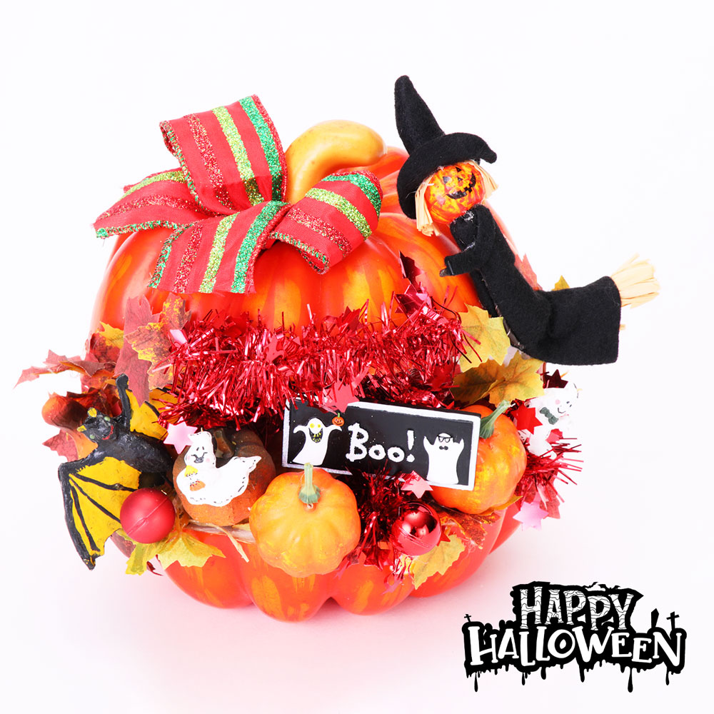 楽天市場 ポイント10倍 11 18 00 11 23 01 59 パンプキンアレンジ 手作り 飾り 装飾 パンプキンポット ディスプレイ ゴースト オブジェ 置物 ハロウィーン ハロウィン Halloween 店舗装飾 インテリア デコレーション 可愛い かわいい おしゃれ パンプキン かぼちゃ