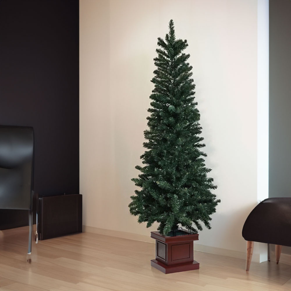 クリスマスツリー 北欧 おしゃれ ウッドベーススリムツリー120cm 150cm180cm 210cm  オーナメント 飾り なし  木製ポットツリー ヌードツリー インテリア