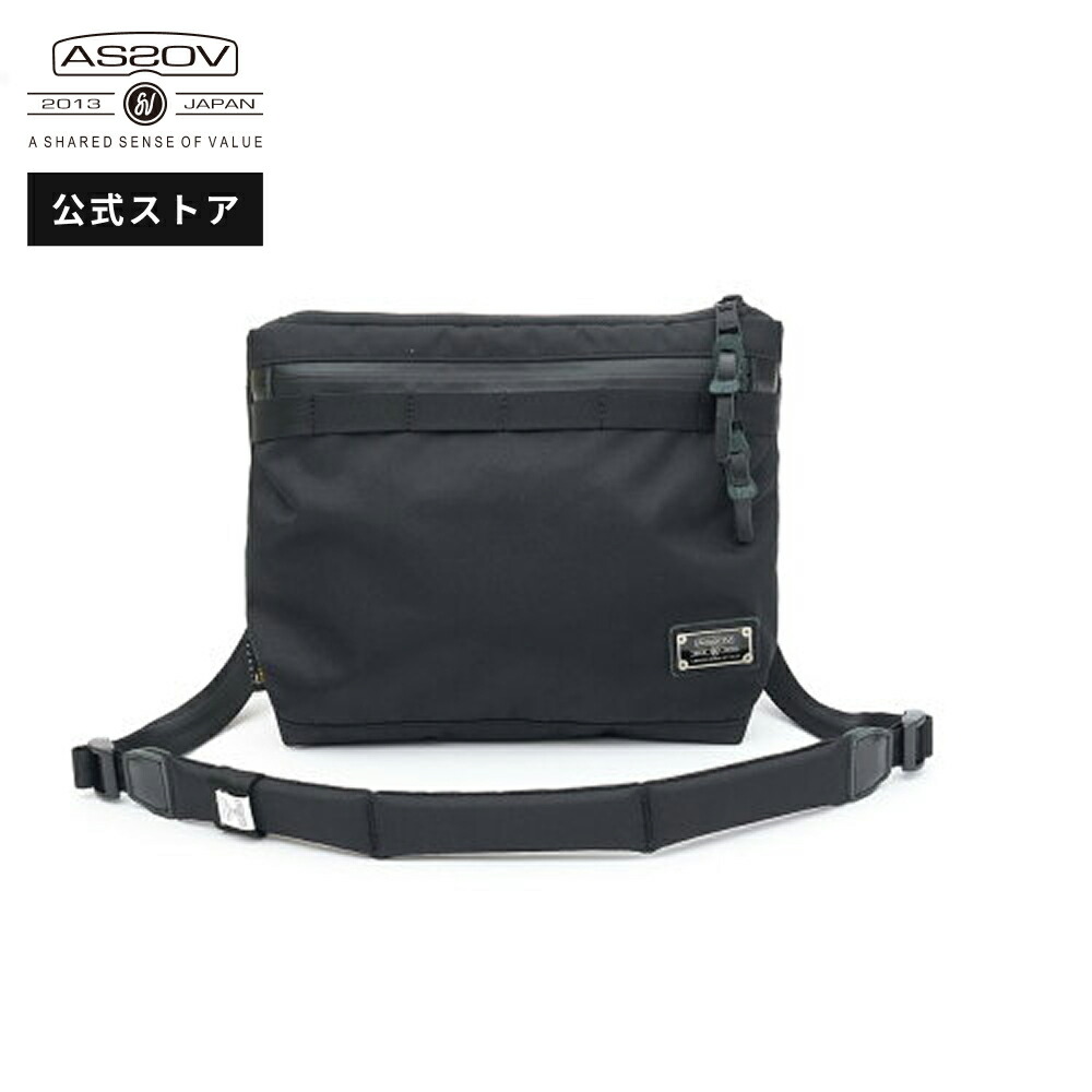 アッソブ公式通販 / AS2OV (アッソブ) CORDURA DOBBY 305D SACOCHE サコッシュ カジュアルバッグ 旅行バッグ カバン バッグ 肩掛け ストラップ メンズ スマホ ペットボトル 財布 コンパクト シンプル レザー 革 頑丈 丈夫 BLACK KHAKI 061417