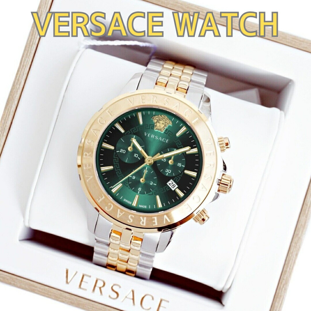 【日本未入荷】 VERSACE クロノ クラシック 44mm 腕時計 楽天市場】［VERSACE］ヴェルサーチ メンズ 腕時計 シグネチャー