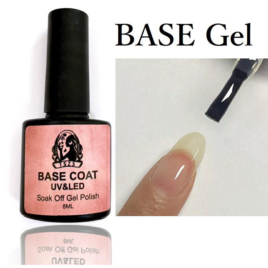 サービス ジェルネイル ベースジェル 8ml クリア 下地ジェル Basegel 長持ち サンディング不要 初心者ok ブラシ付きポリッシュ型ジェル Qdtek Vn