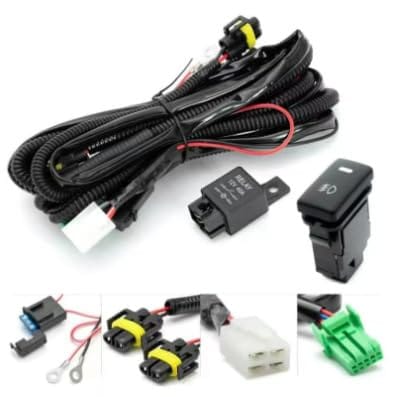 フィアット500フォグランプ 2個セット 配線ハーネス付き フィアット500フォグランプ 2個セット 配線ハーネス付き