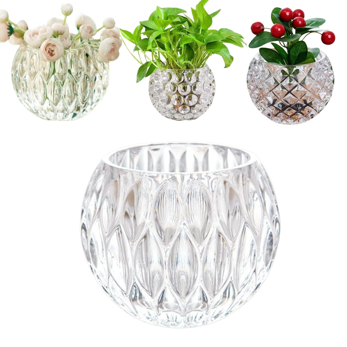 ITALY 変形ガラス フラワーベース 金魚鉢 インテリア ガラス Amazon.co