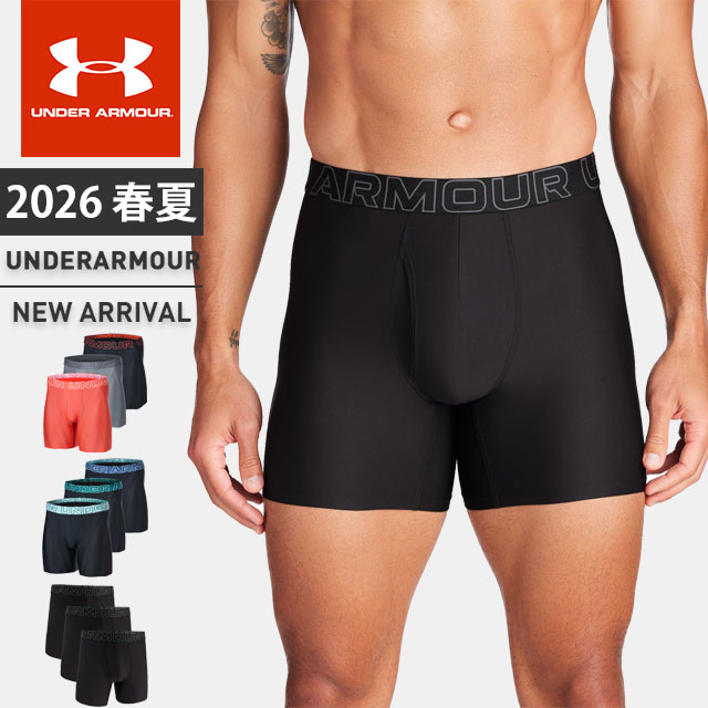 ☆アンダーアーマー メンズ インナー ショーツ 下着 パンツ UA パフォーマンステック メッシュ 6インチ アンダーウェア 3枚セット フィッティド 軽量 涼しさ 通気性 ストレッチ性 3枚組 ゴルフ トレーニング ランニング マラソン ジム フィットネス UNDER ARMOUR 1387420