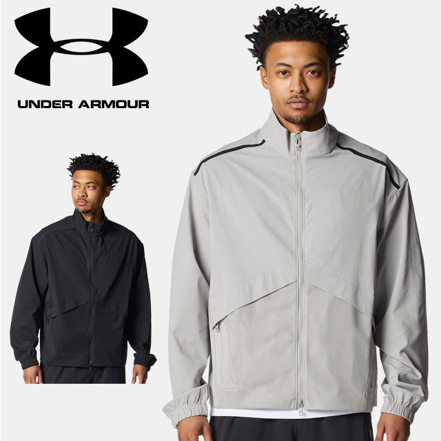 ☆アンダーアーマー UNDER ARMOUR メンズ UA アンストッパブル エアベント ジャケット Sportstyle アウター ウインドブレーカー 6009365 アウトドア スポーツ ジム 運動 部活 長袖 フルジップ ポケット 通気性 ストレッチ メッシュ フィット