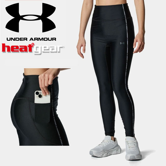 ☆ネコポス アンダーアーマー UNDER ARMOUR ウィメンズ UA ワードマーク レギンス Train レギンス タイツ ベースレイヤー 6012596 アウトドア スポーツ ジム 運動 部活 レディース UVカット 紫外線カット 吸汗 速乾 伸縮 ドライ ストレッチ 臭い軽減 ヒートギア
