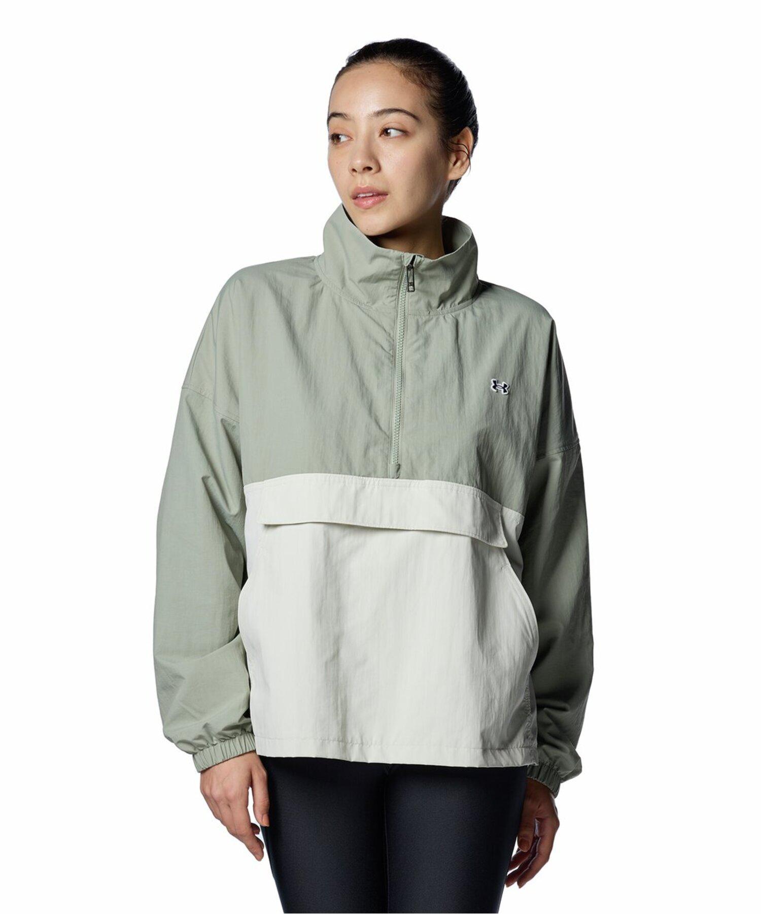 公式 アンダーアーマー UNDER ARMOUR UA UAナイロン 1/2ジップ トリコット ジャケット（トレーニング/WOMEN） 1388843 レディース 長袖 アウター ハーフジップ ストレッチ 撥水 カンガルーポケット ストーム ドライ アウトドア スポーツ ジム 運動 部活｜アンダーアーマー公式 店