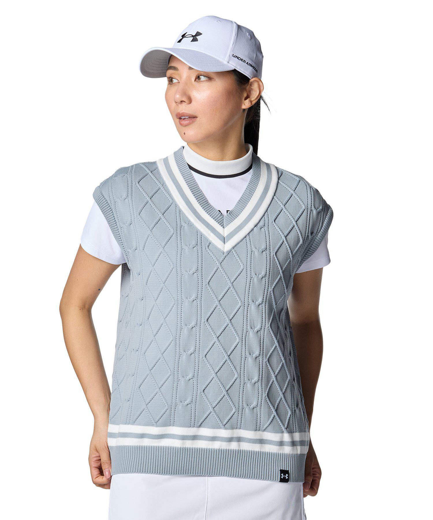 公式 アンダーアーマー UNDER ARMOUR UA UAドライブ Vネック セーター ベスト(ゴルフ/WOMEN) 6001609 レディース ノースリーブ スリーブレス Golf ニット アウトドア スポーツ ジム 運動 部活|アンダーアーマー公式 店