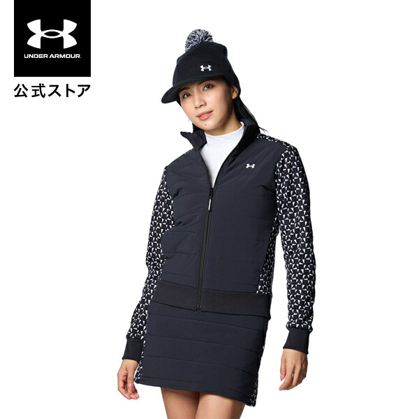 【30％OFF】公式 アンダーアーマー UNDER ARMOUR UA UAドライブ プロ フリース ハイブリッド フルジップ ジャケット（ゴルフ/WOMEN） 1388340 アウトドア スポーツ ジム 運動 部活 レディース 長袖 裏起毛 撥水 ストーム 軽量 ポケット 遠赤外線 ブラック/ホワイト｜アンダーアーマー公式 店