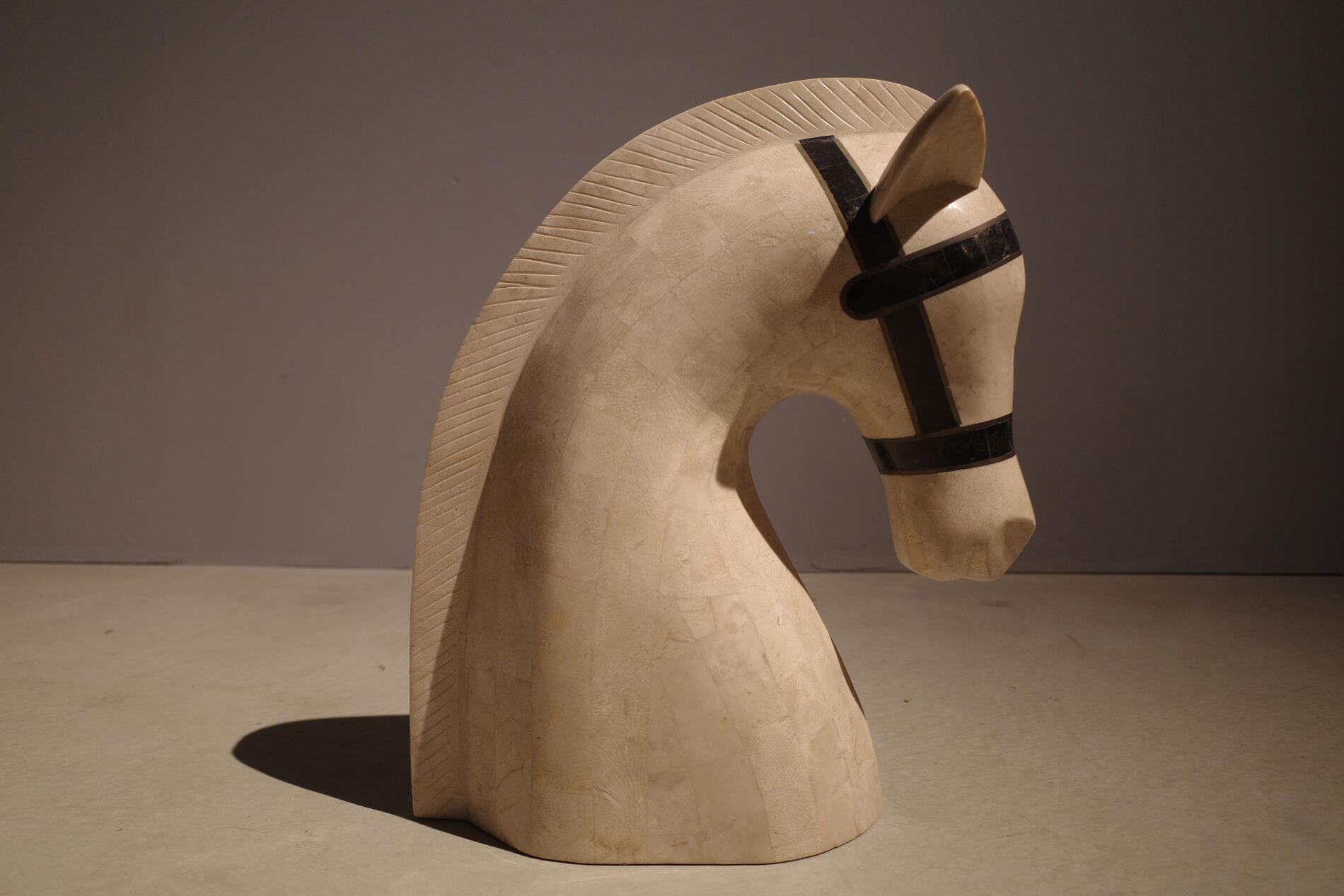 Maitland-Smith/メートランドスミス Large white Stone house Sculpture 1970\'s オブジェ 馬 午 ウマ ホース 石 大理石 イギリス スカルプチャー 置物 飾り物 雑貨 家具 美術品 彫刻 ART/アート Vintage/ヴィンテージ Antique/アンティーク【中古】|アンダーグラウンド