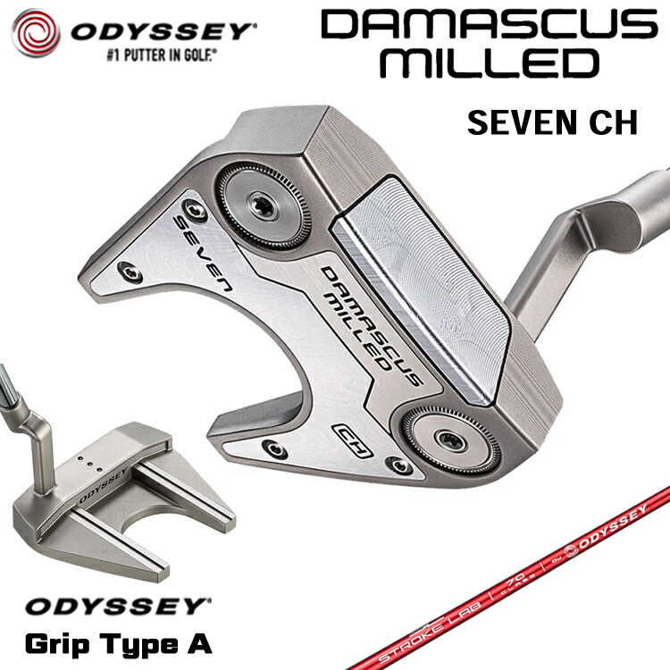 【製造業者カスタム】 オデッセイ DAMASCUS MILLED SEVEN CH パター 右用 STROKE LAB 70 立て坑 (赤いこと) [印字機A] 日本置き目品 【 2026年模範例 】 Odyssey シリアの首都 ミルド #7 七つ クランクホーゼル ツノ型 【 オデッセイ パター 】