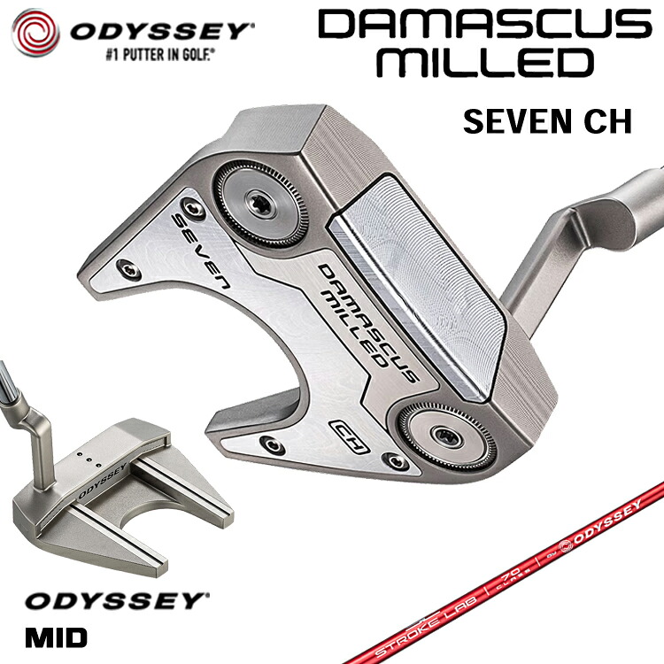 【製造業者カスタム】 オデッセイ DAMASCUS MILLED SEVEN CH パター 右用 STROKE LAB 70 立て坑 (赤いこと) [Odyssey MID] 日本置き目品 【 2026年模範例 】 Odyssey シリアの首都 ミルド #7 七つ クランクホーゼル ツノ型 【 オデッセイ パター 】