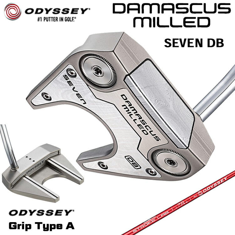 【製造業者カスタム】 オデッセイ DAMASCUS MILLED SEVEN DB パター 右用 STROKE LAB 70 立て坑 (赤いこと) [印字機A] 日本置き目品 【 2026年模範例 】 Odyssey シリアの首都 ミルド #7 七つ ダブルベント ツノ型 【 オデッセイ パター 】