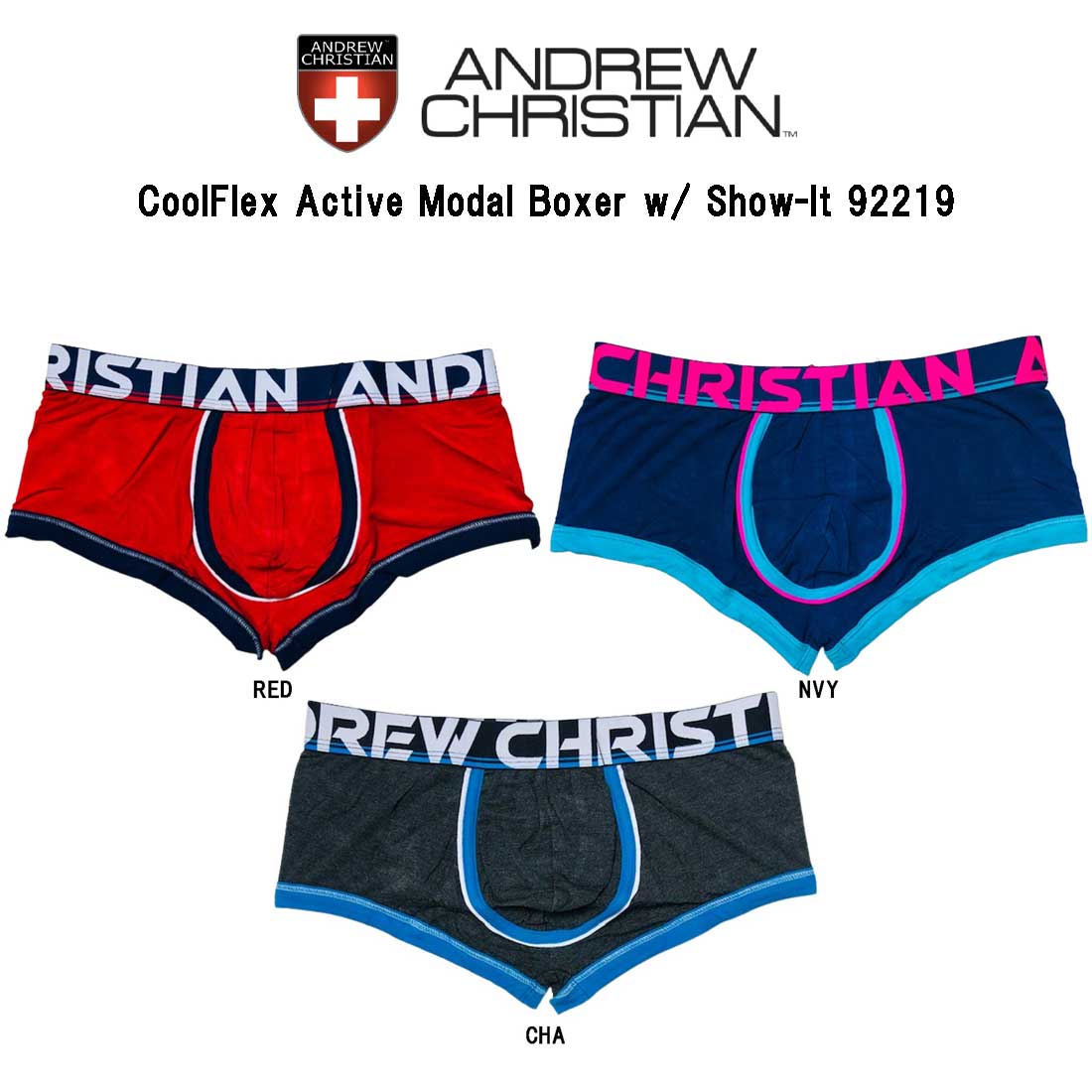 (SALE)ANDREW CHRISTIAN(アンドリュークリスチャン)ボクサーパンツ メンズ 下着 CoolFlex Active Modal  Boxer w/ Show-It 92219 | UNDIE楽天市場店