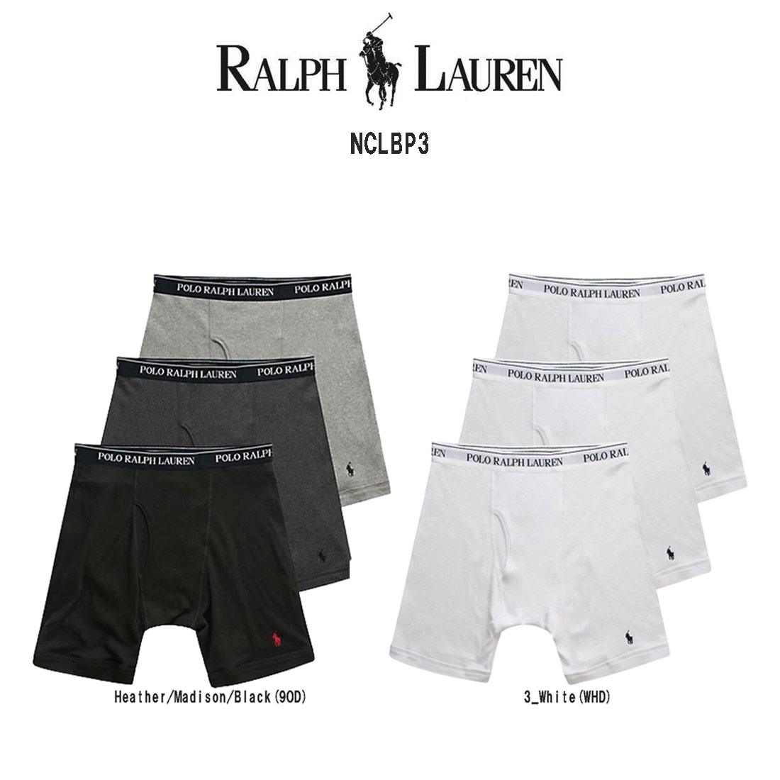 [ポロ ラルフローレン] ミドル ボクサーパンツ 5枚セット パック メンズ 下 POLO RALPH LAUREN LAUREN(ポロ ラルフローレン)ミドル ボクサー