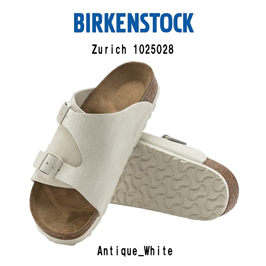 BIRKENSTOCK(ビルケンシュトック)サンダル ストラップ Zurich Suede Leather チューリッヒ スエード レザー ホワイト ユニセックス 1025028 Regular