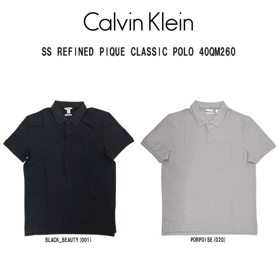Calvin Klein(カルバンクライン)ck ポロシャツ 半袖 コットン 綿 ピケ ロゴ ワンポイント シンプル カジュアル メンズ 男性用 40QM260