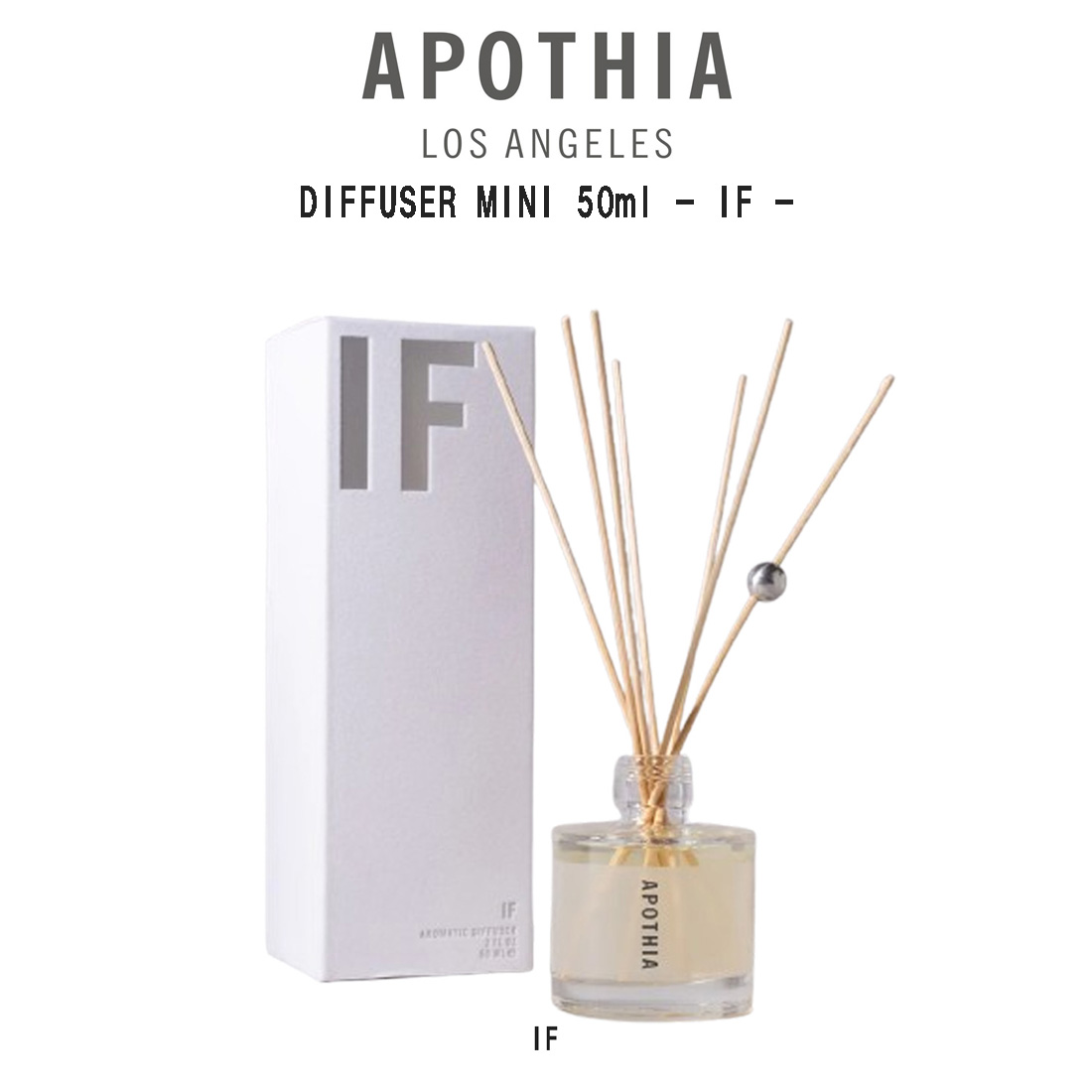 APOTHIA(アポーシア)ディフューザー ミニ イフ フレグランス アロマ シトラス 柑橘系 インテリア 定番 人気 ギフト プレゼント DIFFUSER MINI 50ml "IF"｜HARBOR AND CO.店