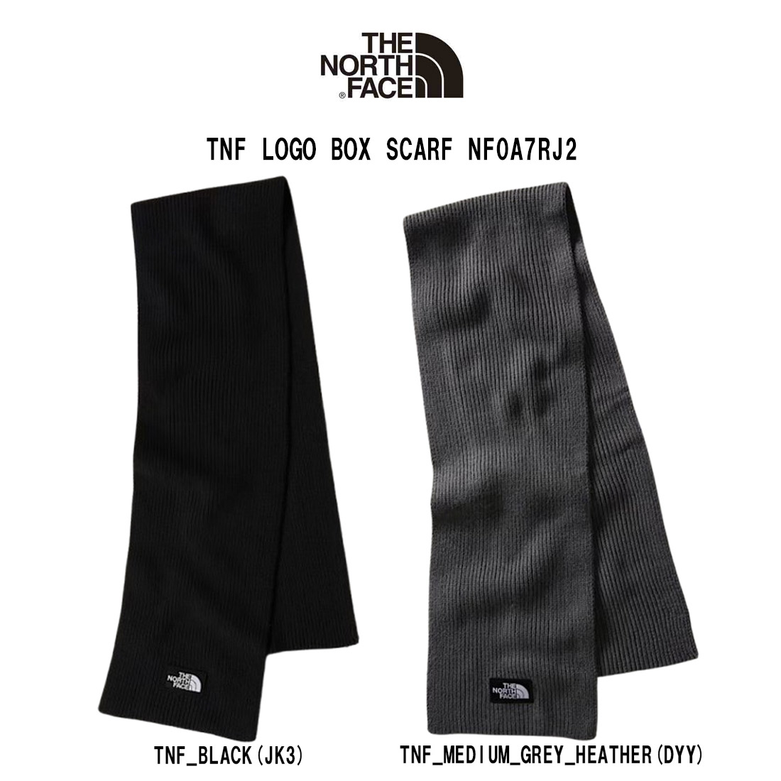 THE NORTH FACE(ザノースフェイス)マフラー スカーフ ニット ロゴ ボックス シンプル 防寒 アクセサリー ギフト レディース メンズ ユニセックス NF0A7RJ2