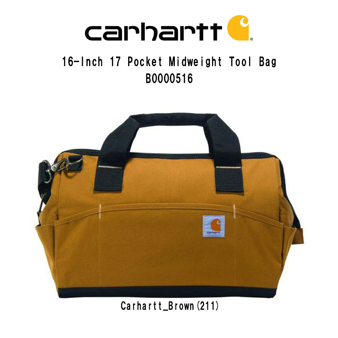 CARHARTT ツールバッグ 16-Inch 17 Pocket/BROWN Carhartt 16-Inch 17 Pocket Midweight Tool Bag Carhartt Brown
