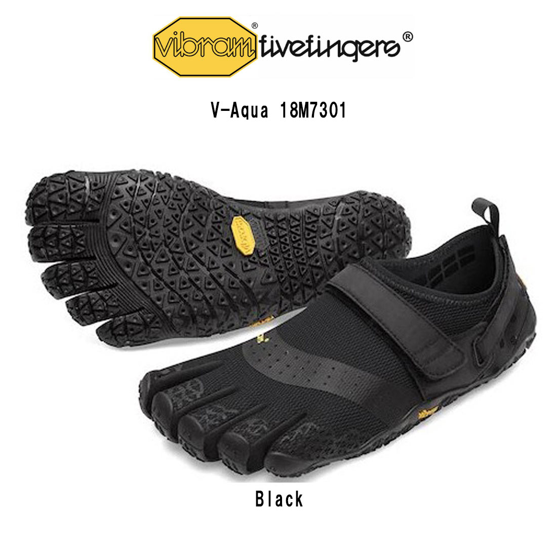 Vibram FiveFingers(ビブラムファイブフィンガーズ)メンズ 五本指 シューズ 米国海兵隊員運動競技 アクア 小さめ 運動すること靴 黒いこと V-Aqua 18M7301