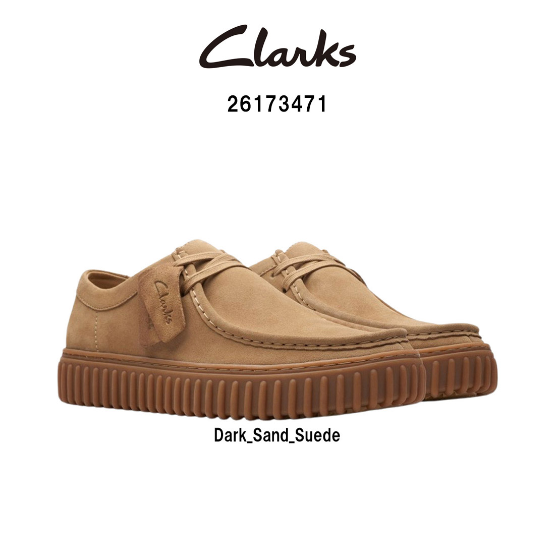 CLARKS(クラークス)メンズ トゥー吸血鬼 置き目 シューズ スピード競技脹れ上がる モカシン 厚底 赤銅色 スエードクロス 軽さ TPR 心地よい TORHILL LO 26173471
