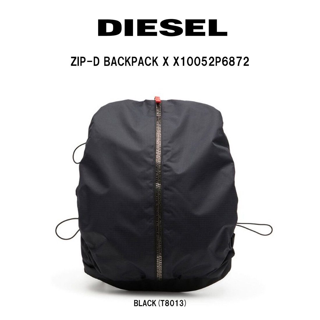 DIESEL(ディーゼル)バックパック リュックサック デイパック ロゴ レタリング ジップ ZIP-D ナイロン バッグ ポケット レジャー アウトドア X10052P6872｜HARBOR AND CO.店