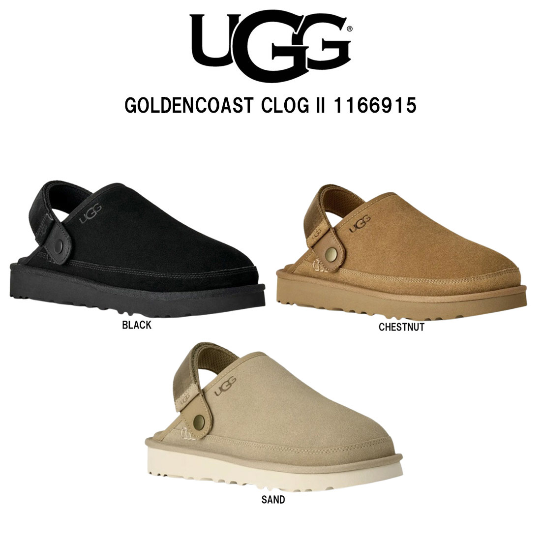 (SALE)UGG(アグ)メンズ ゴールデンコースト クロッグ II サンダル ストラップ スエード スリッポン 調節可能 カジュアル シューズ 1166915|HARBOR AND CO.店