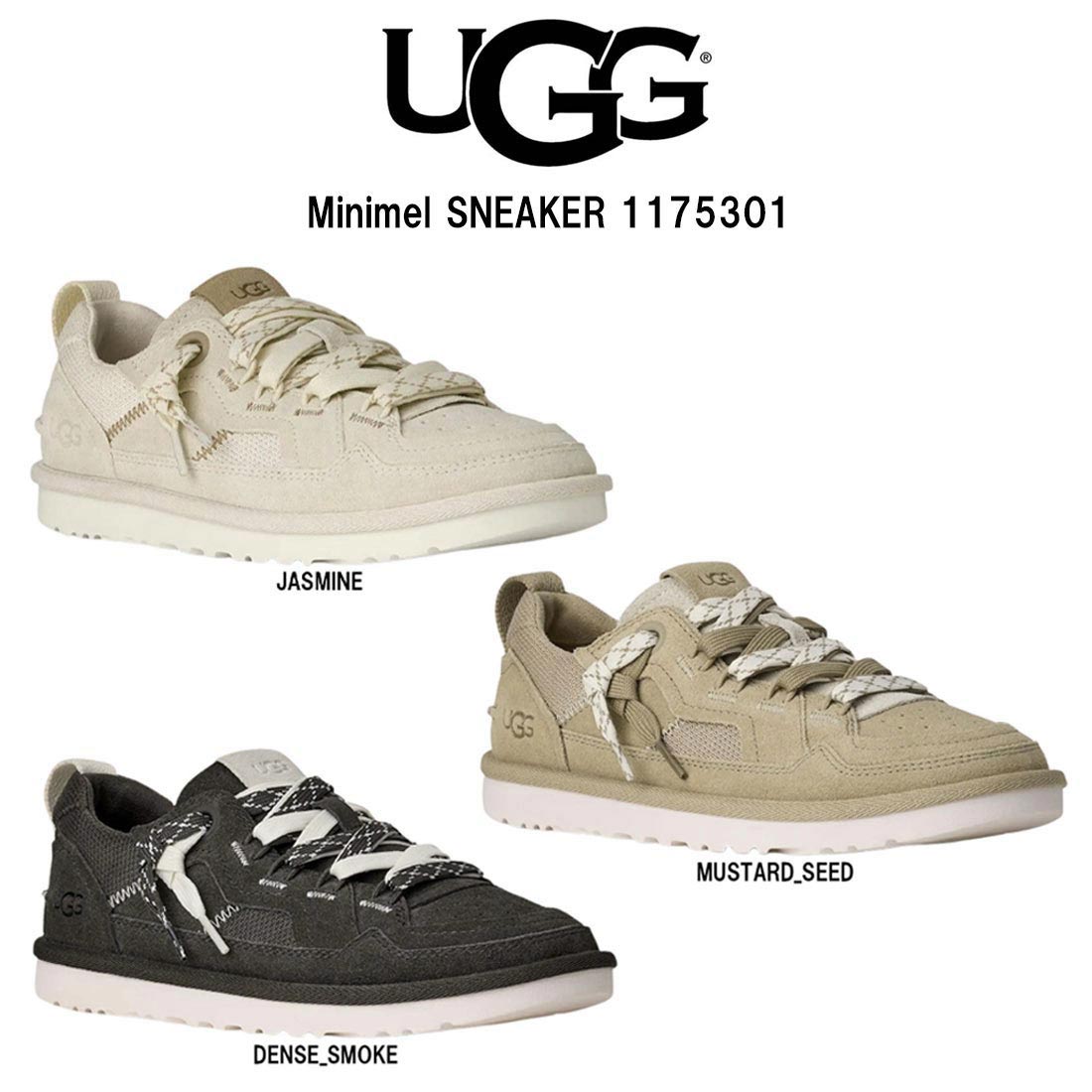 UGG(アグ)レディース ミニメル スニーカー 置き目とり捨てる スピード競技引き上げる シューズ 異原材料 スエードクロス ツートーン ロゴタイプ 心地好い 靴 1175301