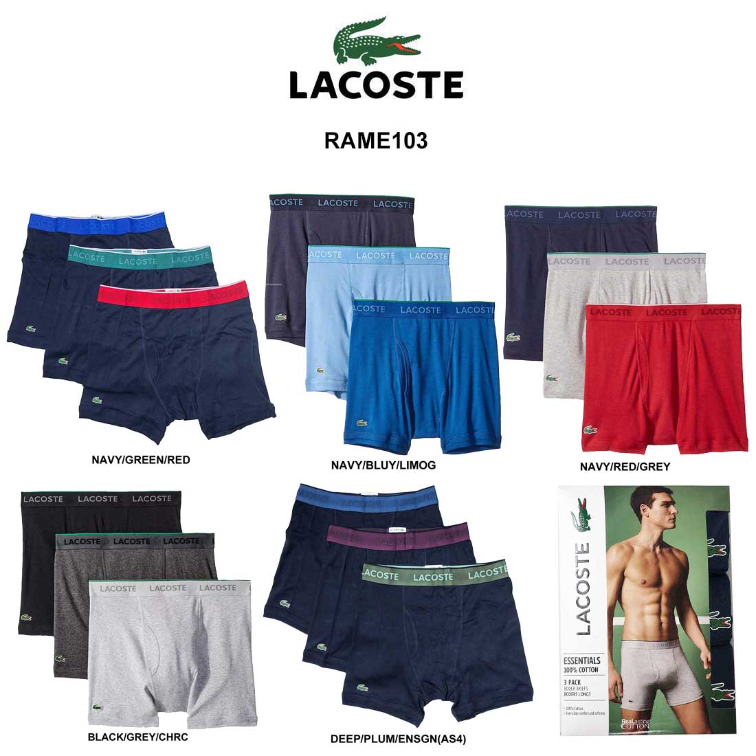 lacoste boxers 3 pack