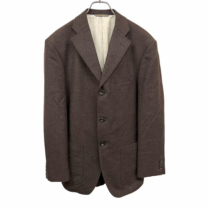 【中古】リチャードジェームズ RICHARD JAMES 微起毛 テーラードジャケット 総裏地 無地 3つボタン留め ウール100% ダークブラウン こげ茶 メンズ