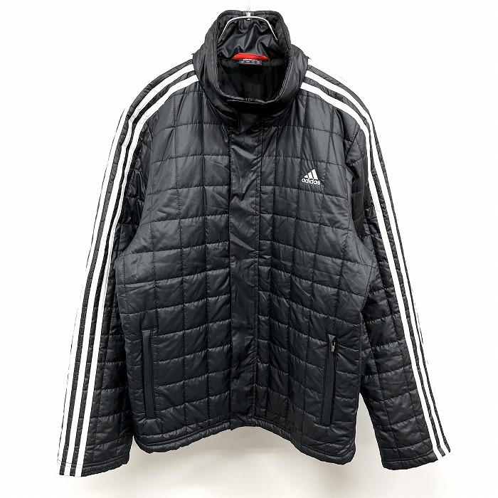 『adidas』 キルティングジャケット　刺繍ロゴ　スリーライン　黒　【2XL】 Amazon | adidas アディダスオリジナルス スーパースター 3