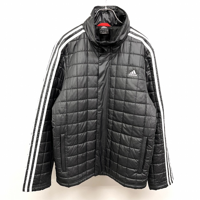 『adidas』 キルティングジャケット 刺繍ロゴ スリーライン 黒 【2XL】 楽天市場】adidas アディダス 3ライン スタンドカラー