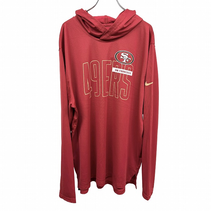 【新品】[印象N] NIKE ナイキ パーカー / プルオーバー メンズ LL XL レッド 赤&times;ベージュカーキ&times;黒&times;白 ポリ100% 薄手 サンフランシスコ49ers 長袖｜Undo Rowa 店