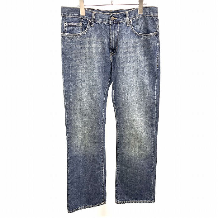 【中古】Calvin Klein Jeans カルバンクライン ジーンズ 32 メンズ(レディース？) デニム パンツ ジーパン 若干フレア USED加工 綿100% ブルー 青 9,346円