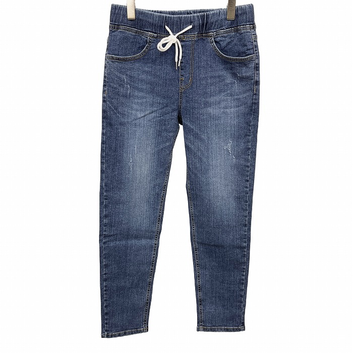 【新品】[印象N] DIVINER ディバイナー パンツ / ジーンズ メンズ L 青 綿&times;ポリウレタン 無地 前立て無し(ファスナーなど無し) ベルトループ無し デニム テーパード USED加工 ストレッチ｜Undo Rowa 店