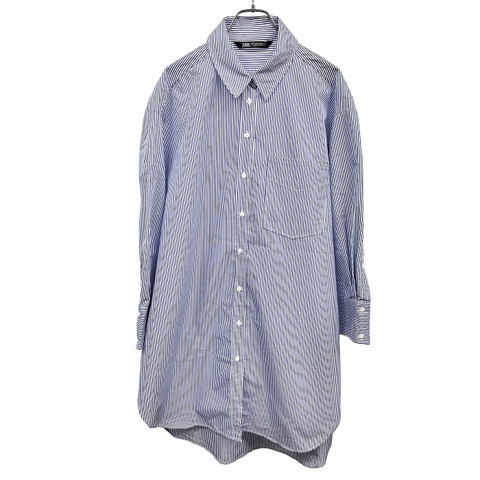 【ザラ】ZARA 配色 ジップアップ 長袖 ワンピース ロゴパッチ M 紺×白 楽天市場】【中古】ザラ ZARA デニムワンピース ジップアップ