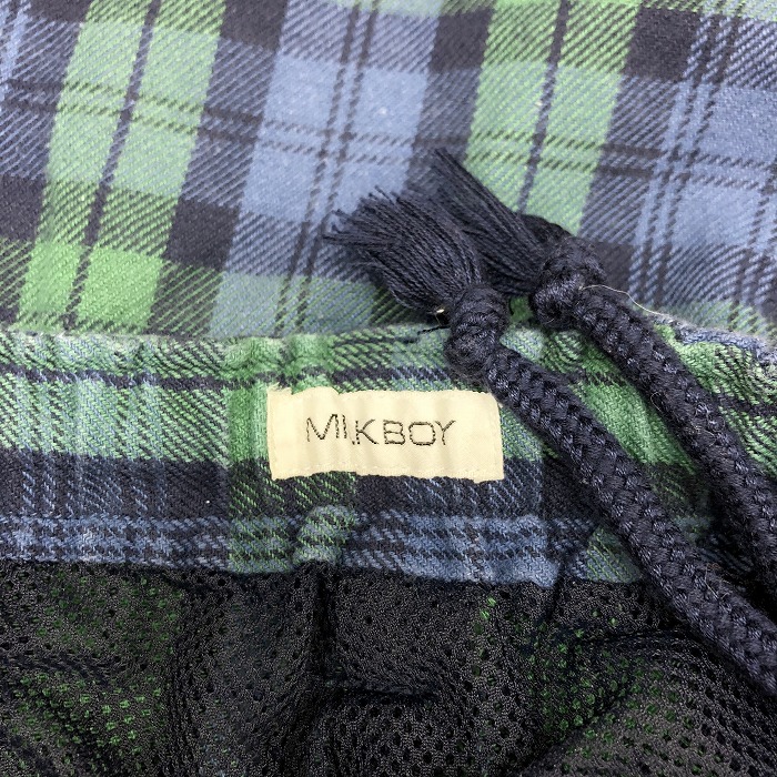 楽天市場 中古 Milkboy ミルクボーイ メンズ 男性 テーパードショーツ ショートパンツ ハーフパンツ メッシュ裏地 チェック 綿100 ネイビー グリーン Undo Rowa 楽天市場店