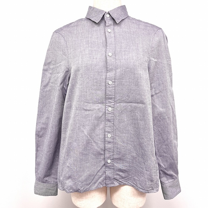 【中古】[印象AB] 08sircus ゼロハチサーカス シャツ レディース 2 ネイビー 紺 綿100% コットン 若干薄手 無地 立体裁断 長袖 ポケット無し｜Undo Rowa 店