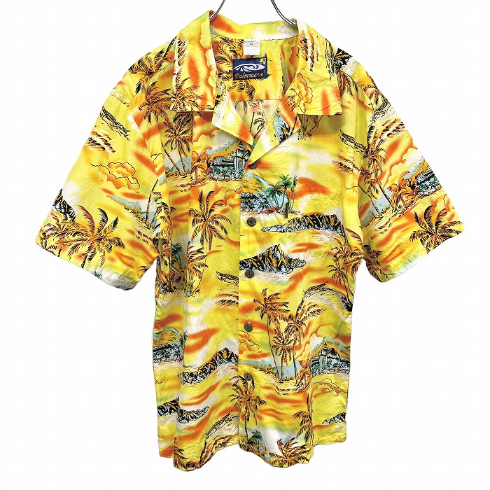 ハナウマベイ　hanauma bayシルク100%ドラゴン柄 アロハシャツ 半袖 Hanauma Bay ハナウマベイ アロハシャツ 虎×龍モチーフ MEDIUM
