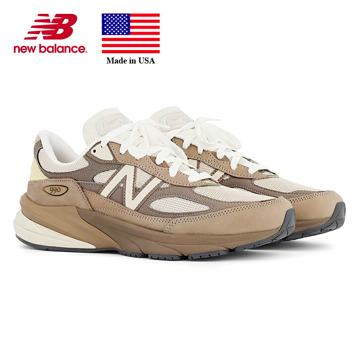 ニュー平衡にする New Balance U990SG6 エメ・レオン・ドレ テディ・サンティス Aime Leon Dore Teddy Santis width:D Made インチ USA 990v6 亜米利加製 ナイロンメッシュ/スウェード ドリフトウッド・ティンバーウルフ/茸 メンズ大いさ